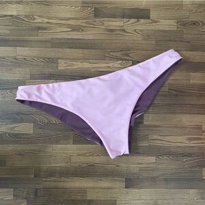 Full Tilt Women's Pink or Purple Reversible Swim Bottom with Rouching Medium